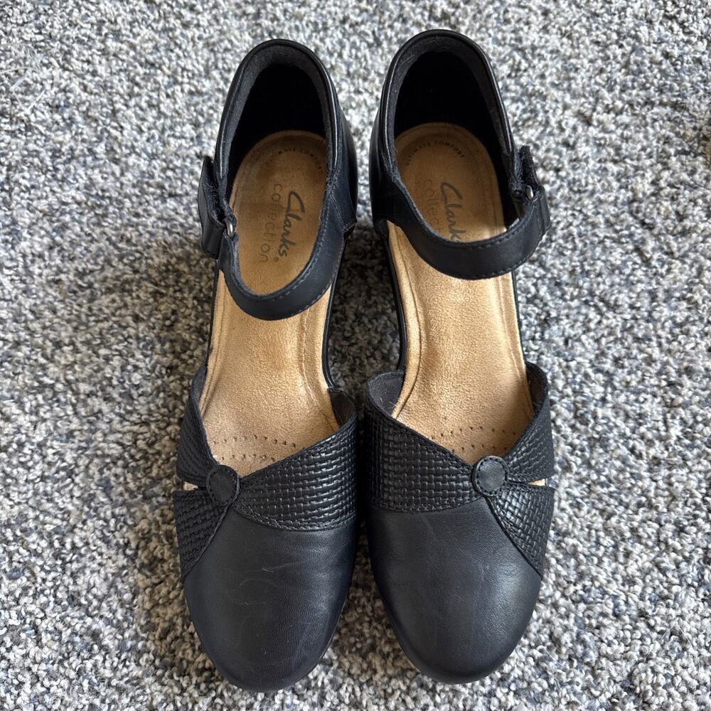 Women’s CLARKS size 9 M Emily Rae Sandals SHOES black Comfort Walking Office